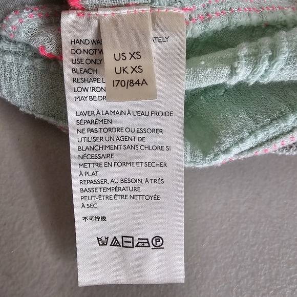 Free People Pink and Teal Blue Blouse - Size XS (Fits Medium) - Picture 12 of 12